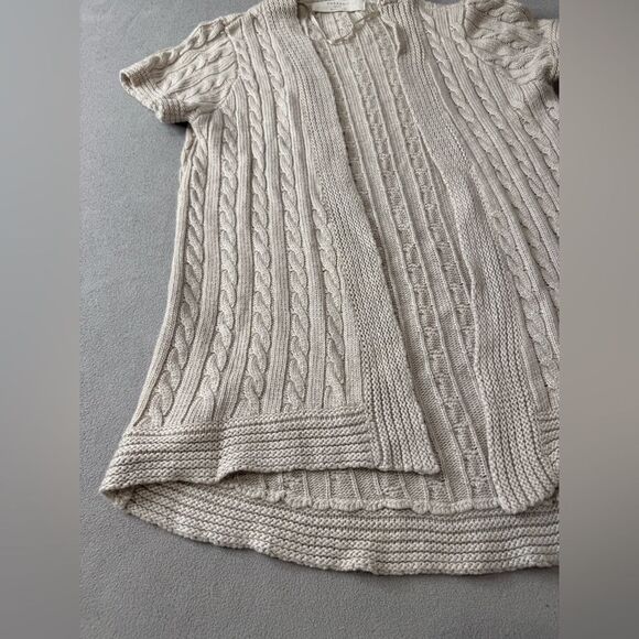 Zara Knit  Cable Knit Short Sleeve Cardigan Size L - Picture 6 of 16